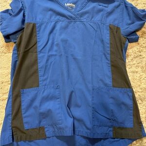 Landau Women's Blue and Black Short Sleeve Top